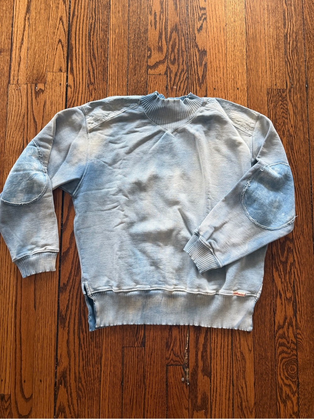 Dr. Collectors Teddy Forever Hand-Dyed Indigo Mock Neck Sweatshirt